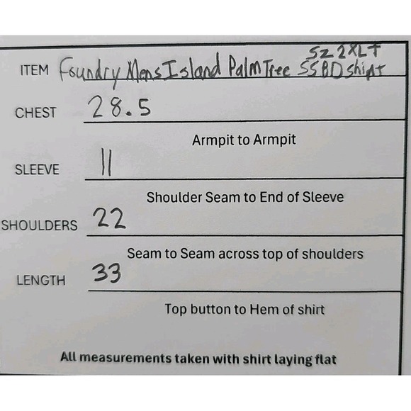 Foundry Men's Island Palm Tree Short Sleeve Button Down Shirt Size 2XLT - Picture 7 of 7